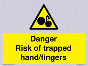 Danger Risk of trapped hand/fingers